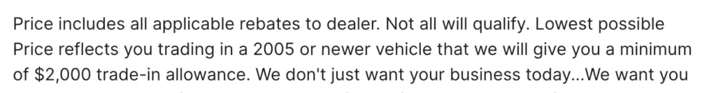 car dealer not honoring internet price